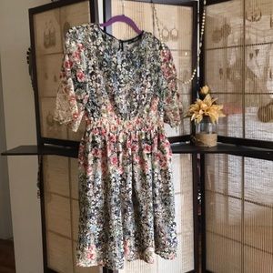 Zara Basic Collection Flower Dress Size Large